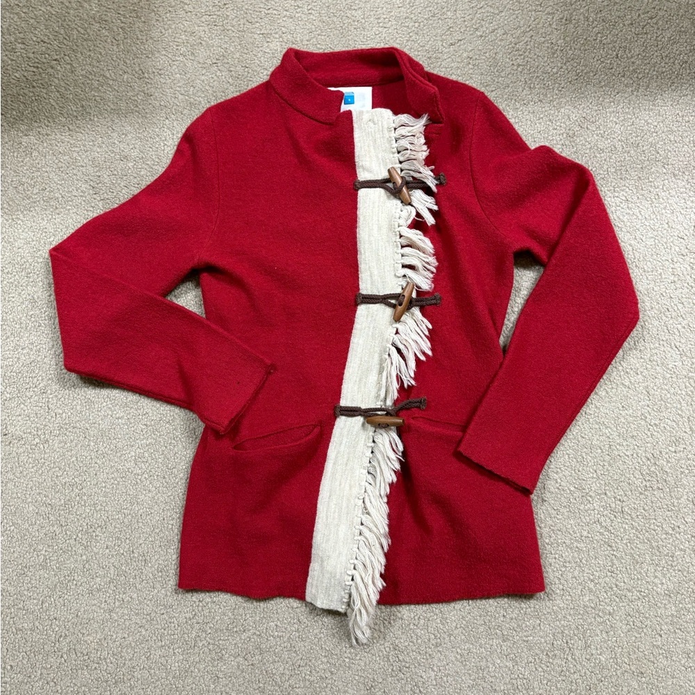 Anthropologie Sparrow Red Knit Sweater Cardigan